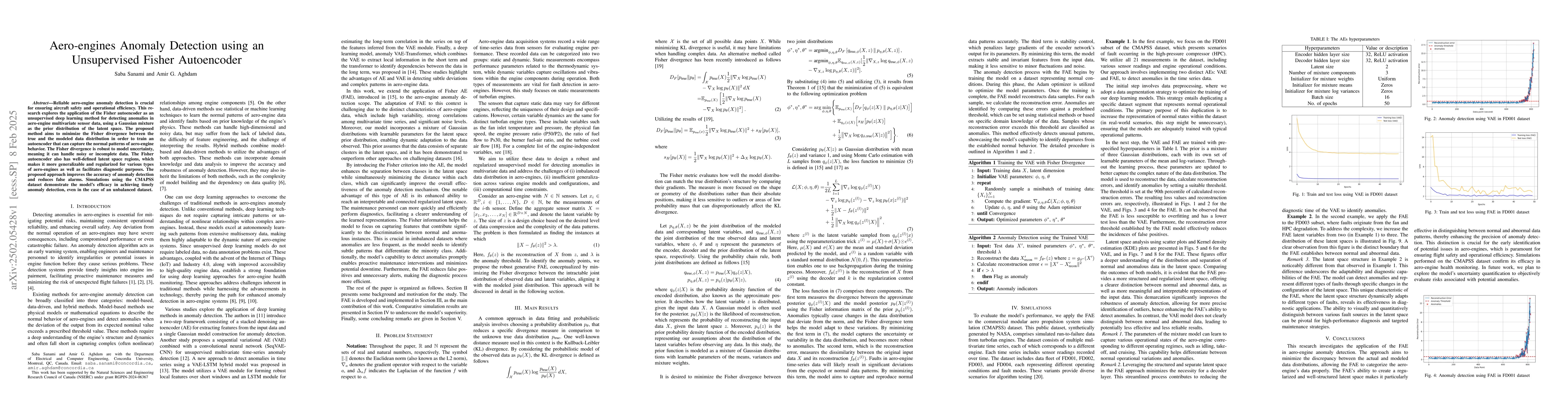 Thumbnail for Aero-engines Anomaly Detection using an Unsupervised Fisher Autoencoder