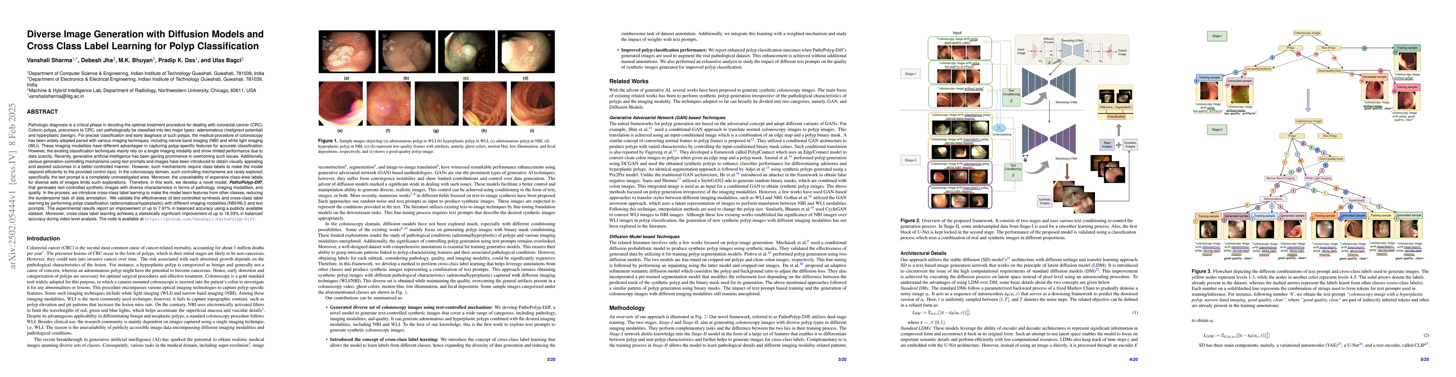 Thumbnail for Diverse Image Generation with Diffusion Models and Cross Class Label
  Learning for Polyp Classification