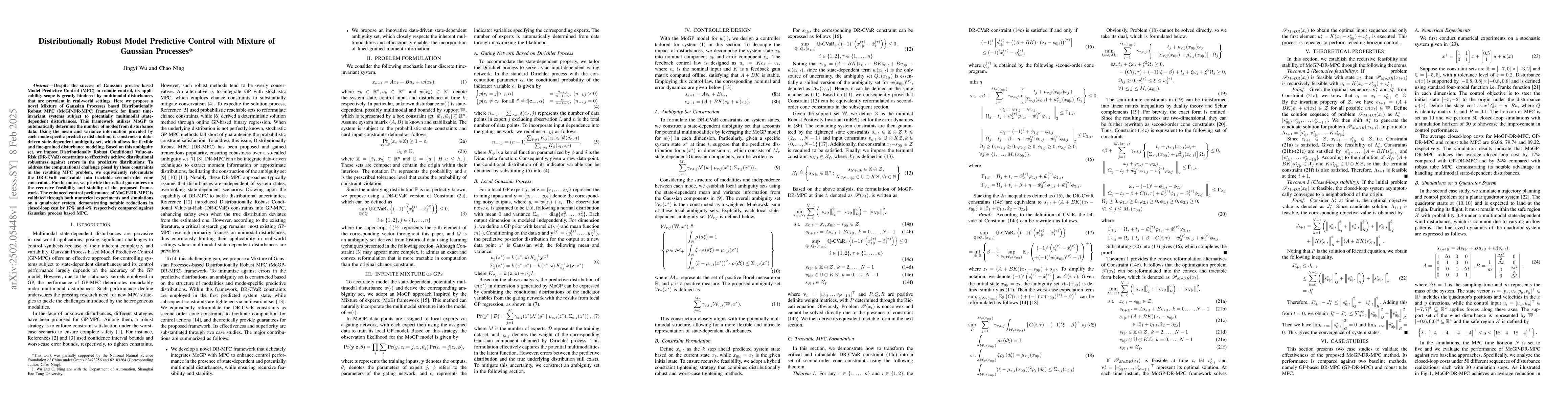 Thumbnail for Distributionally Robust Model Predictive Control with Mixture of
  Gaussian Processes