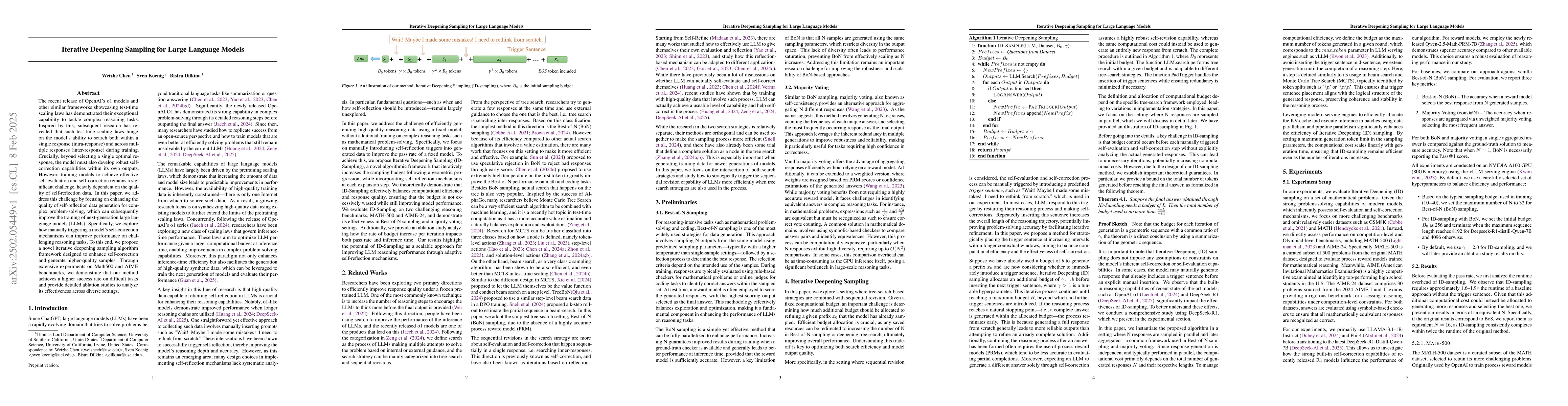 Thumbnail for Iterative Deepening Sampling for Large Language Models