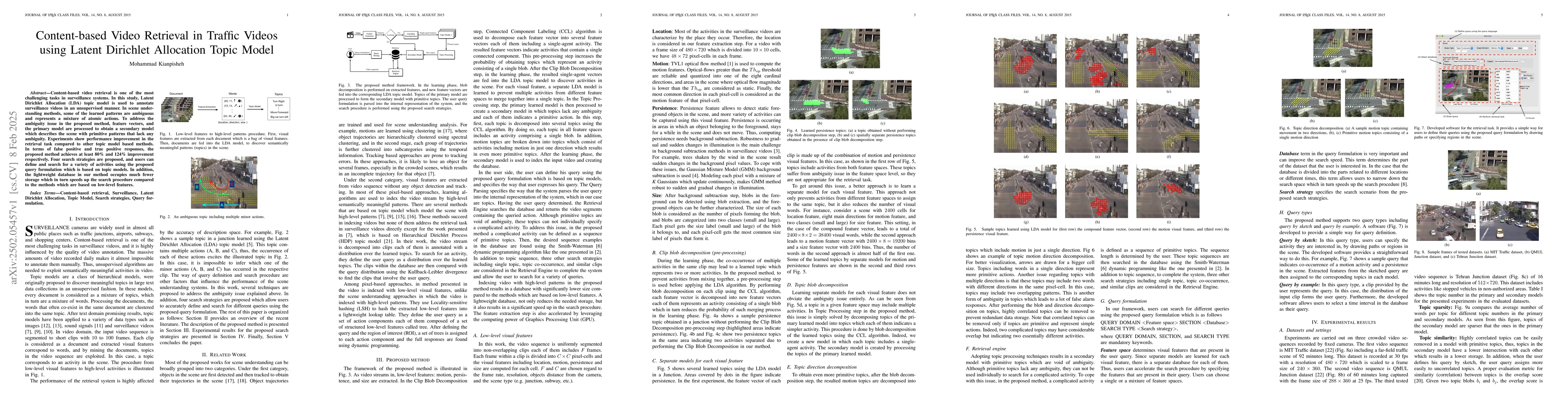 Thumbnail for Content-based Video Retrieval in Traffic Videos using Latent Dirichlet
  Allocation Topic Model