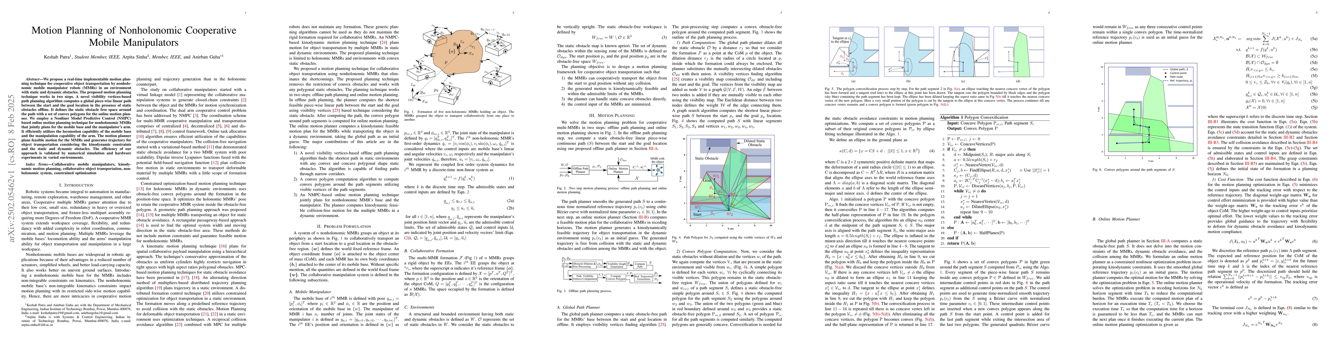 Thumbnail for Motion Planning of Nonholonomic Cooperative Mobile Manipulators