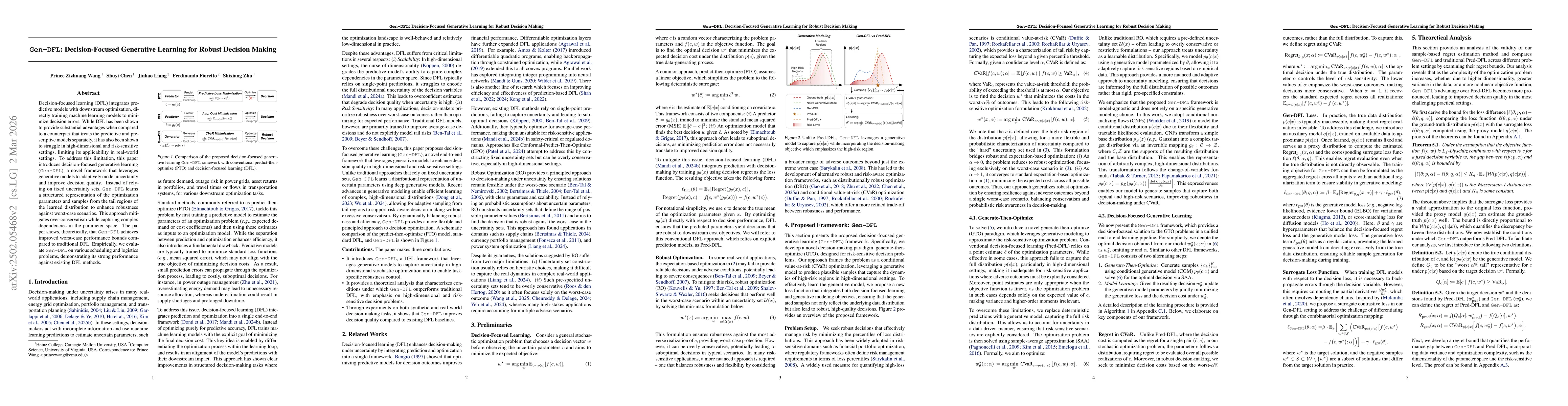 Thumbnail for Gen-DFL: Decision-Focused Generative Learning for Robust Decision Making