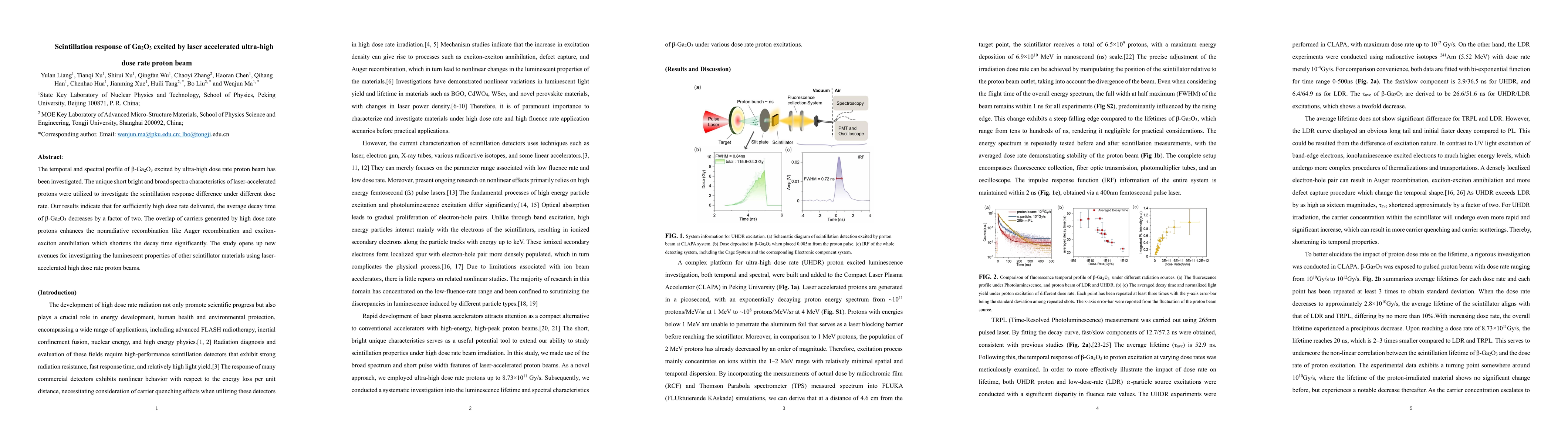 Thumbnail for Scintillation response of Ga2O3 excited by laser accelerated ultra-high
  dose rate proton beam
