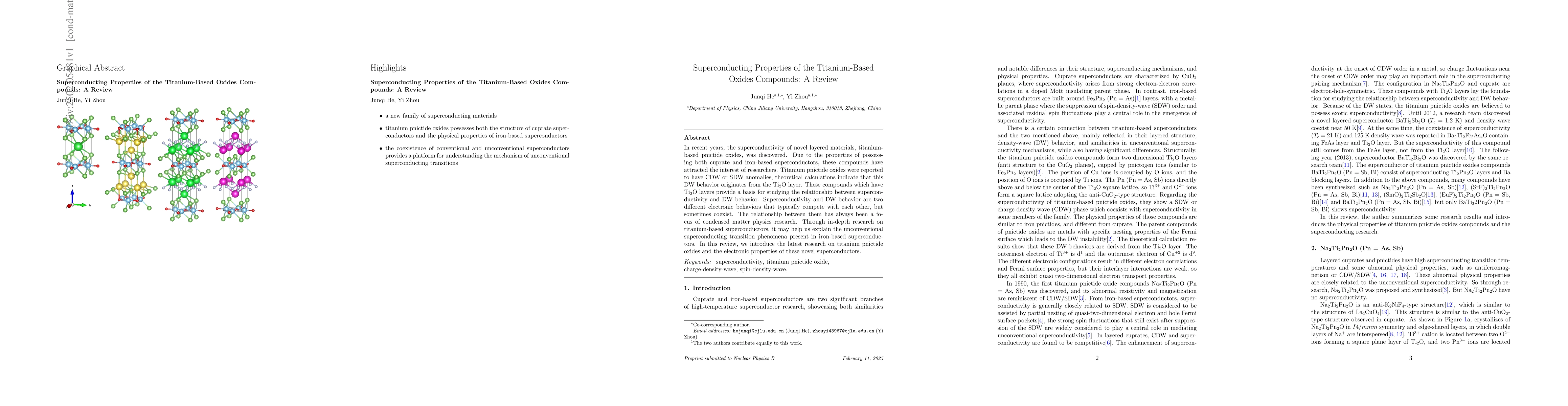 Thumbnail for Superconducting Properties of the Titanium-Based Oxides Compounds: A
  Review