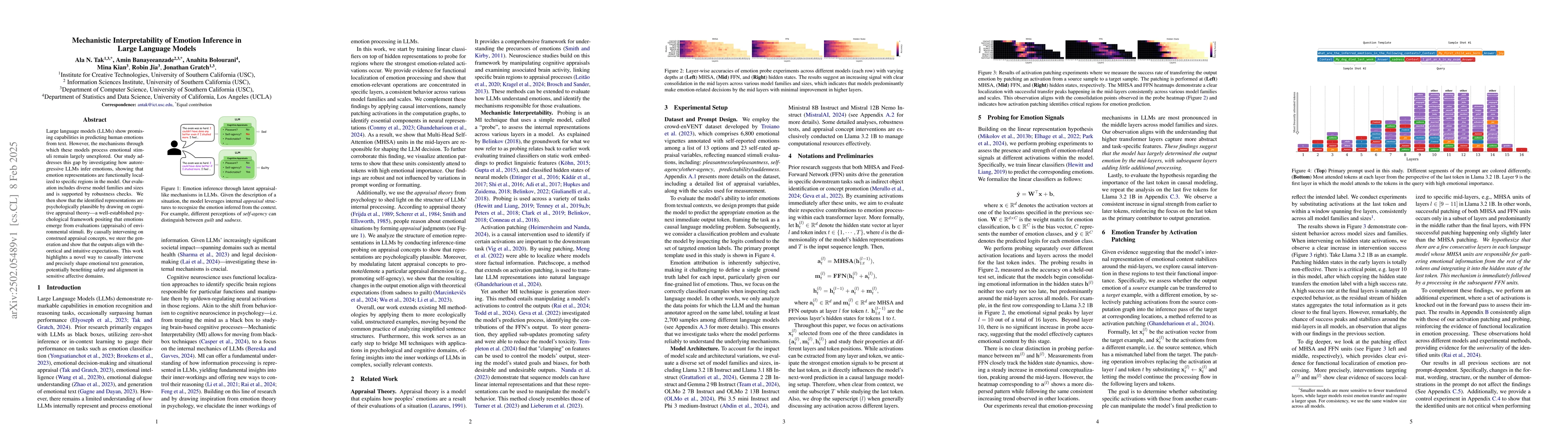 Thumbnail for Mechanistic Interpretability of Emotion Inference in Large Language
  Models