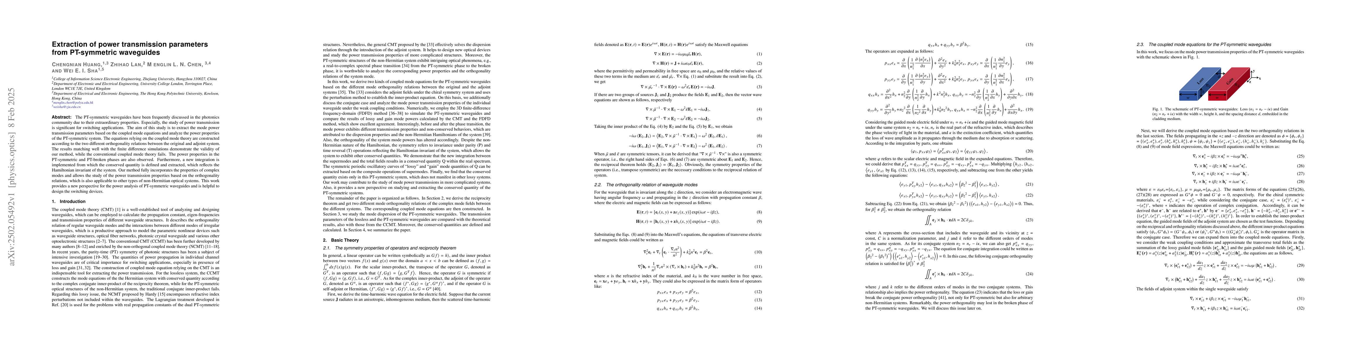Thumbnail for Extraction of power transmission parameters from PT-symmetric waveguides