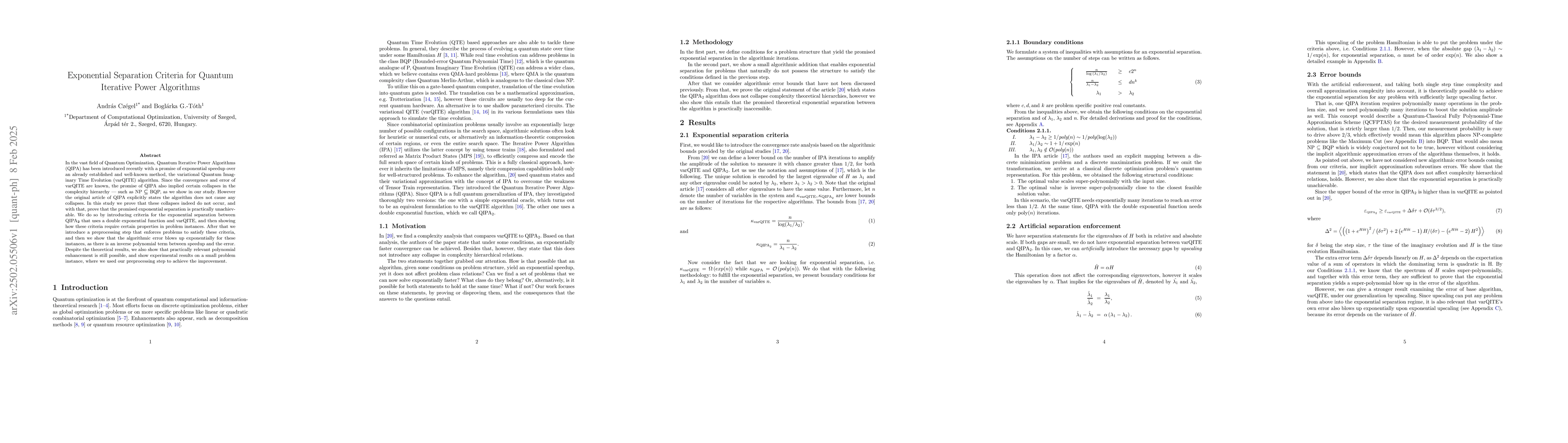 Thumbnail for Exponential Separation Criteria for Quantum Iterative Power Algorithms