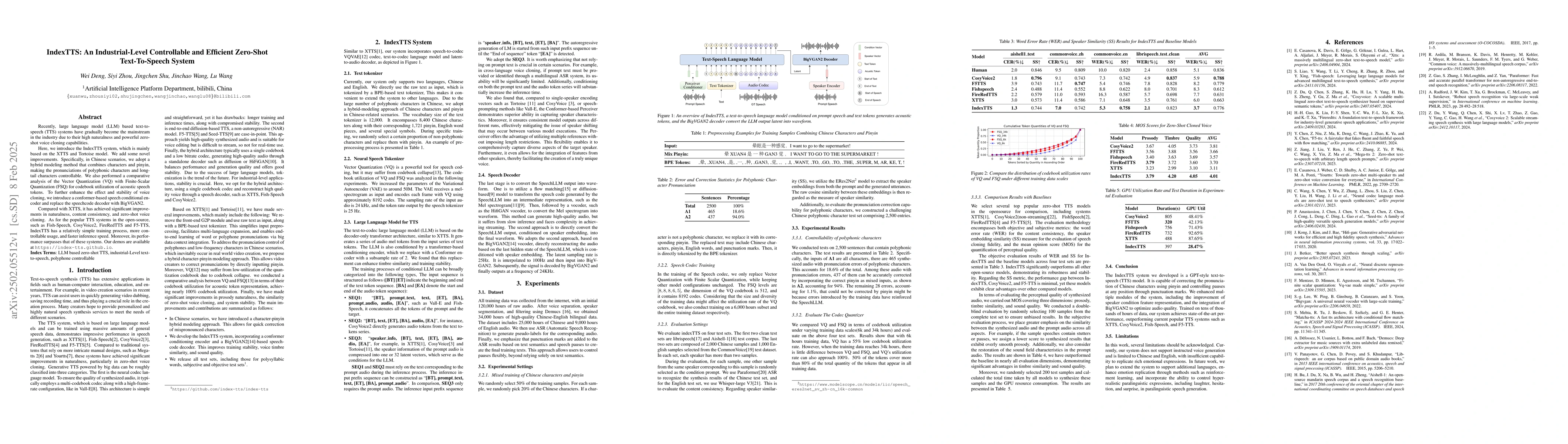 Thumbnail for IndexTTS: An Industrial-Level Controllable and Efficient Zero-Shot
  Text-To-Speech System