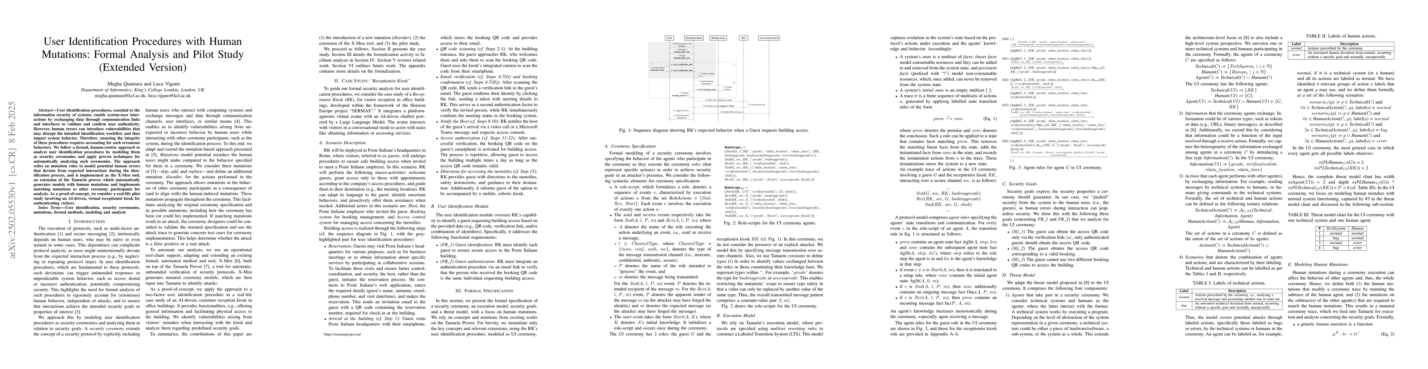 Thumbnail for User Identification Procedures with Human Mutations: Formal Analysis and
  Pilot Study (Extended Version)