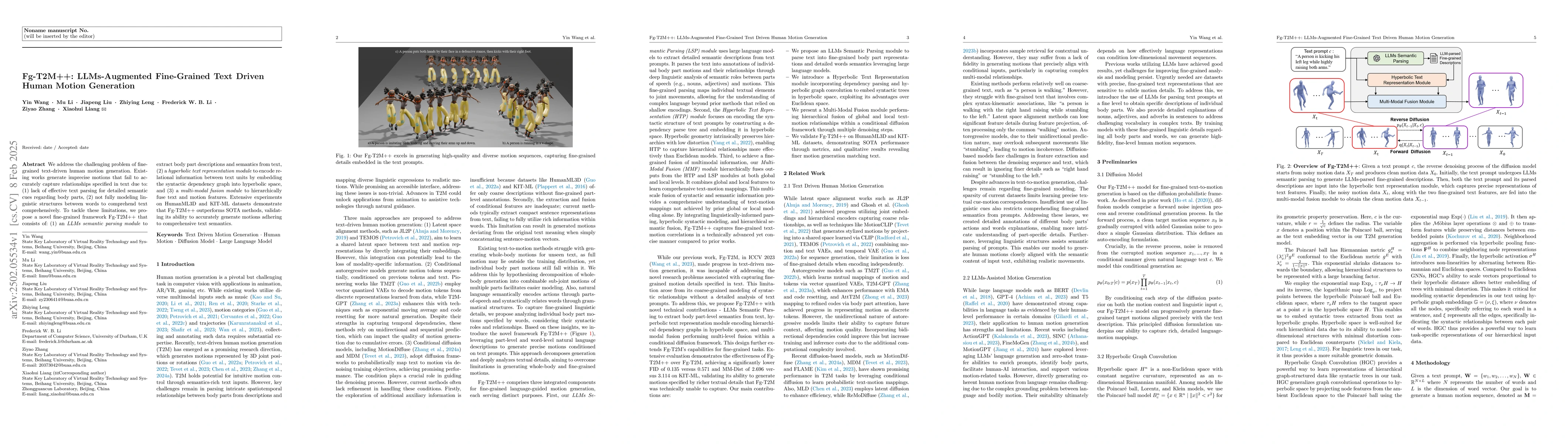 Thumbnail for Fg-T2M++: LLMs-Augmented Fine-Grained Text Driven Human Motion
  Generation