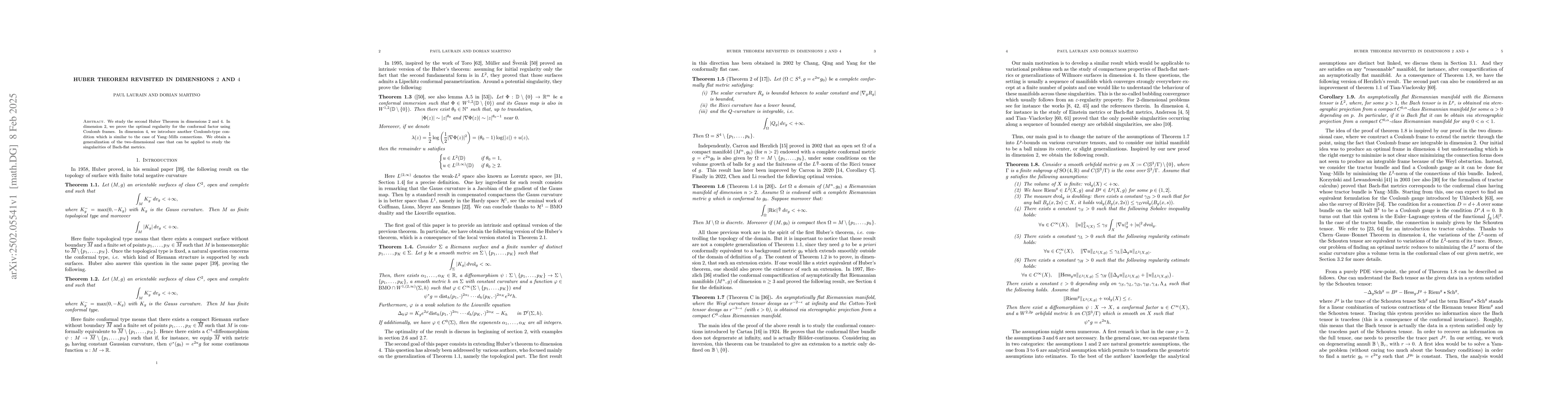 Thumbnail for Huber Theorem revisited in dimensions 2 and 4