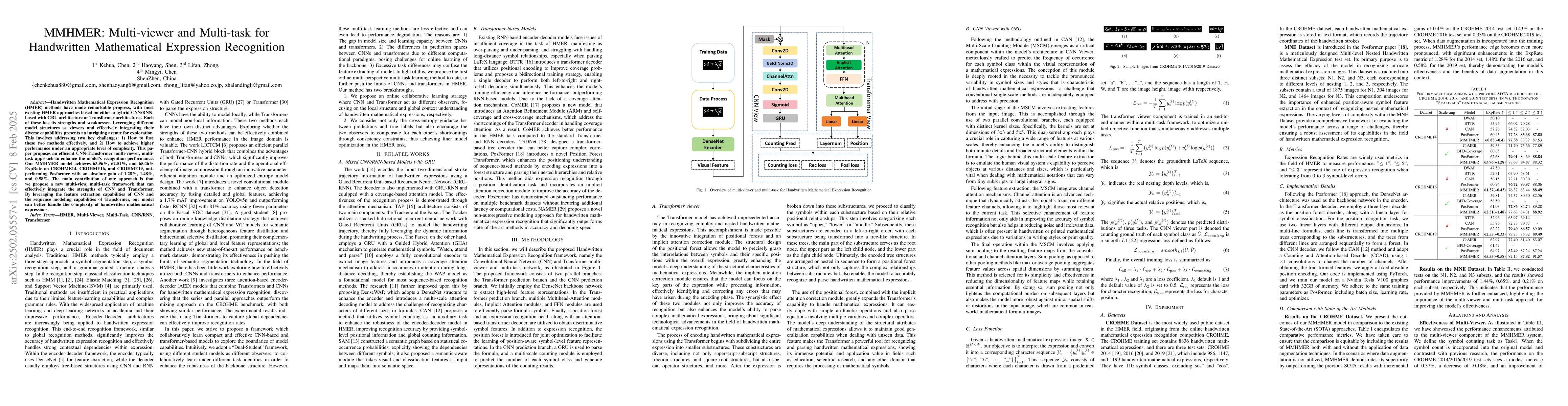 Thumbnail for MMHMER:Multi-viewer and Multi-task for Handwritten Mathematical
  Expression Recognition