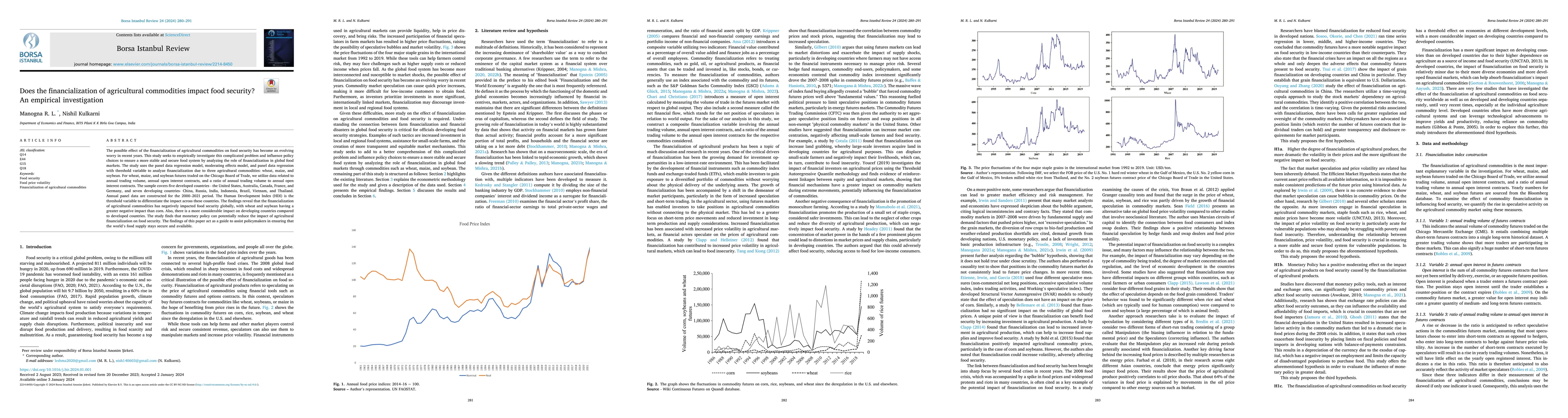 Thumbnail for Does the financialization of agricultural commodities impact food
  security? An empirical investigation