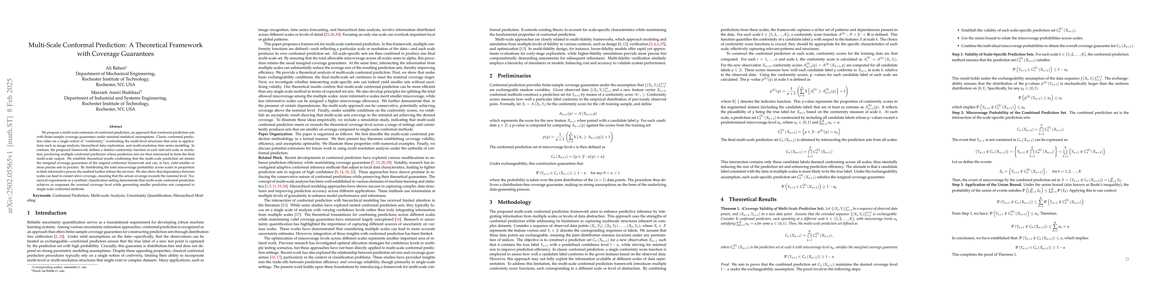 Thumbnail for Multi-Scale Conformal Prediction: A Theoretical Framework with Coverage
  Guarantees