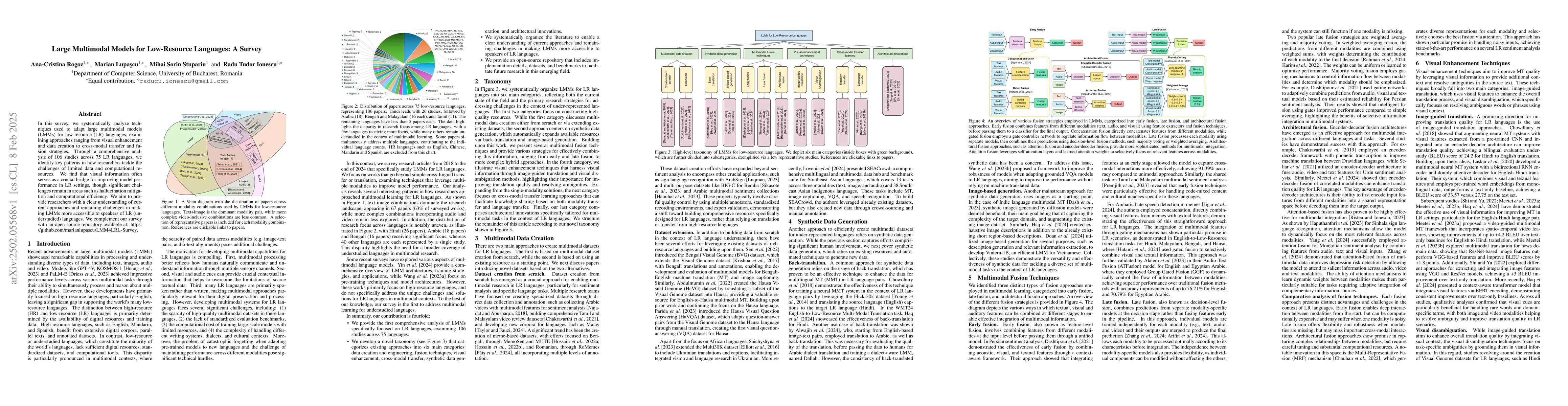 Thumbnail for Large Multimodal Models for Low-Resource Languages: A Survey
