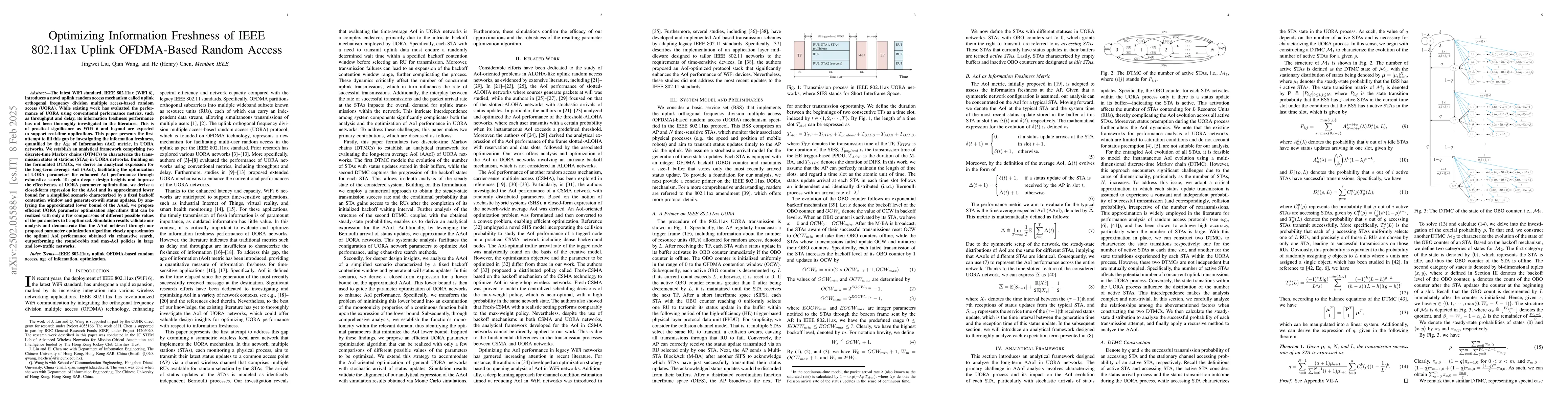 Thumbnail for Optimizing Information Freshness of IEEE 802.11ax Uplink OFDMA-Based
  Random Access