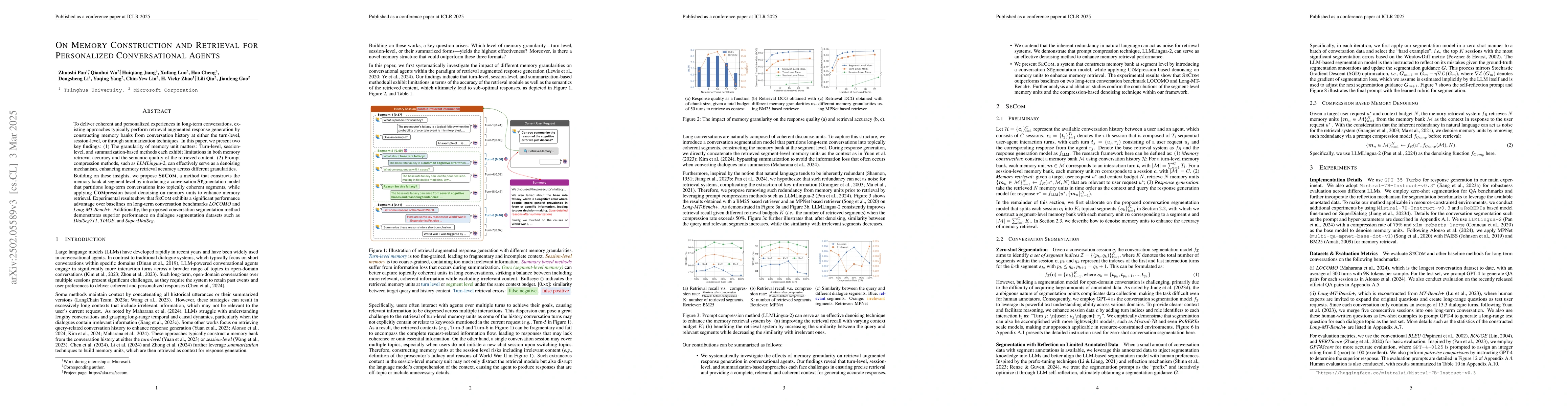 Thumbnail for On Memory Construction and Retrieval for Personalized Conversational
  Agents