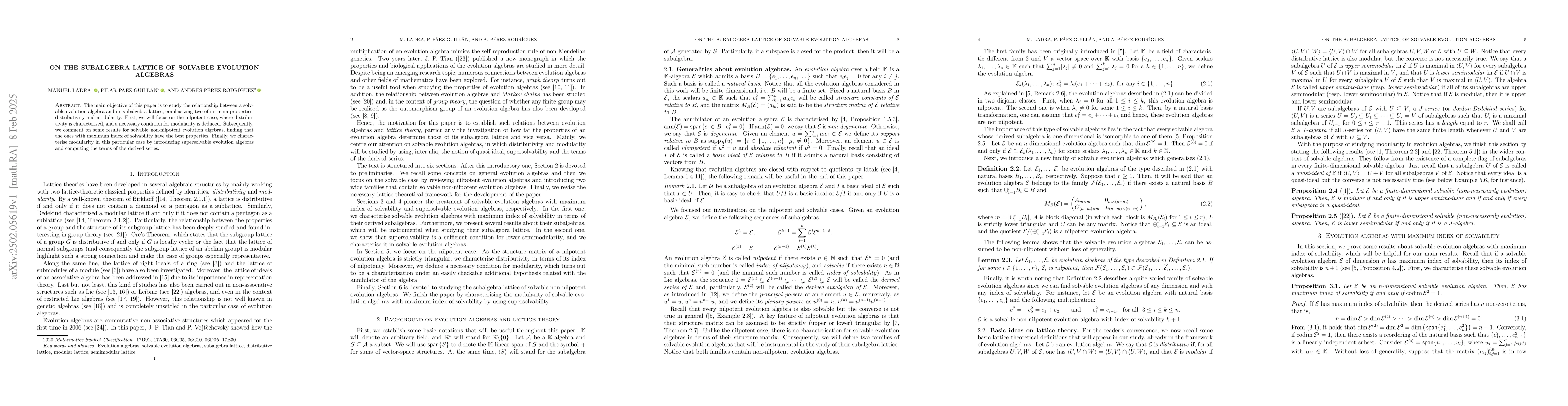 Thumbnail for On the subalgebra lattice of solvable evolution algebras