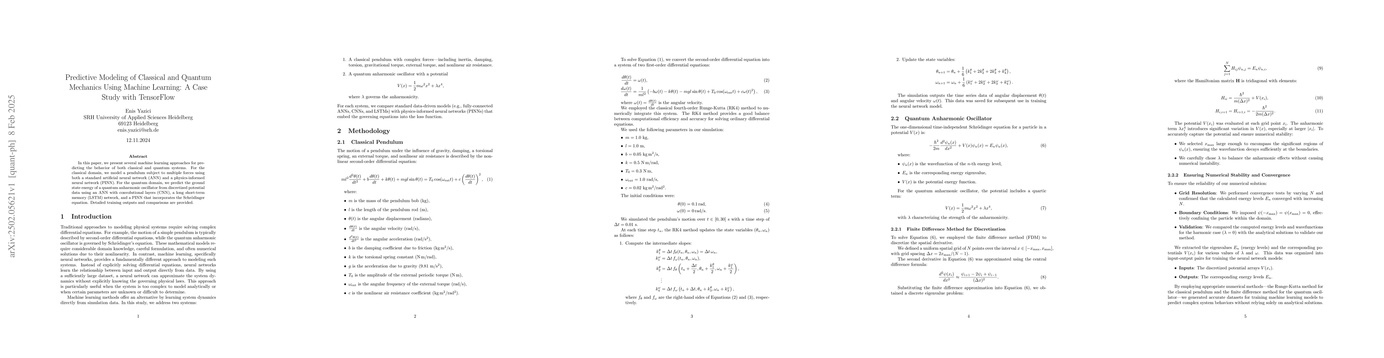 Thumbnail for Predictive Modeling of Classical and Quantum Mechanics Using Machine
  Learning: A Case Study with TensorFlow