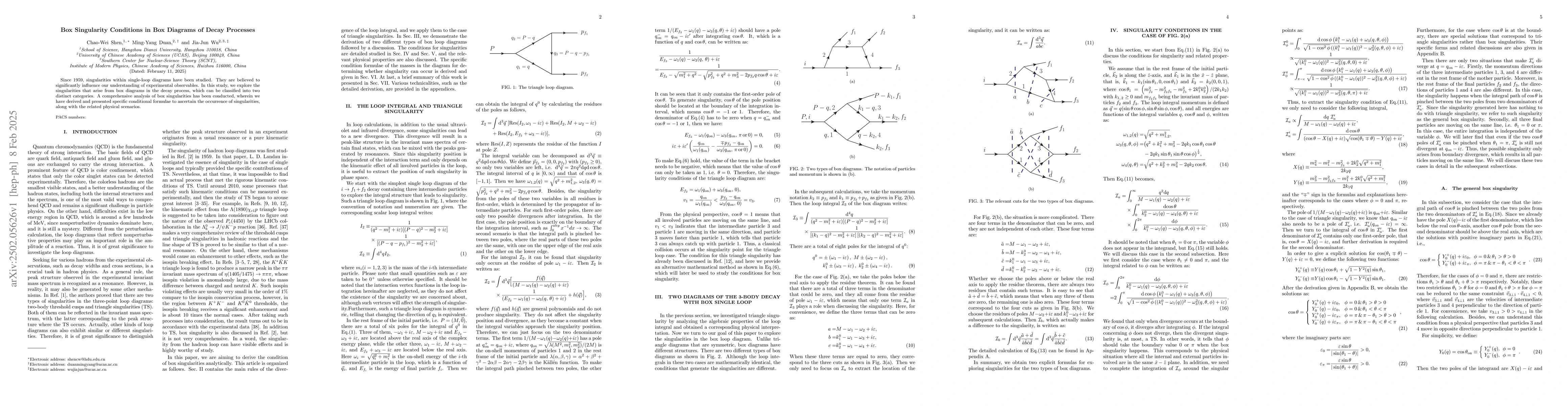 Thumbnail for Box Singularity Conditions in Box Diagrams of Decay Processes