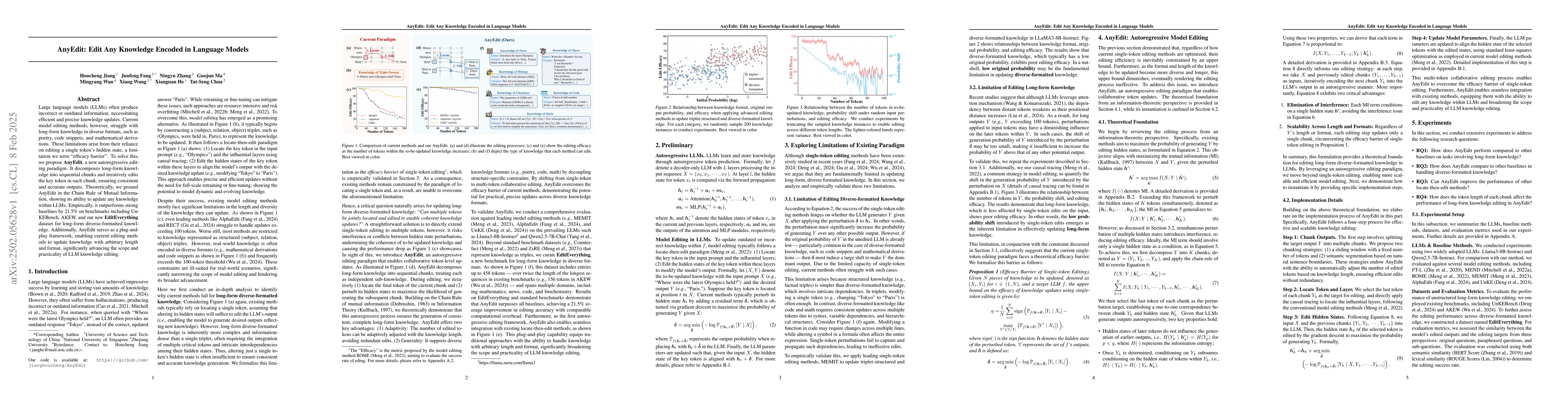 Thumbnail for AnyEdit: Edit Any Knowledge Encoded in Language Models
