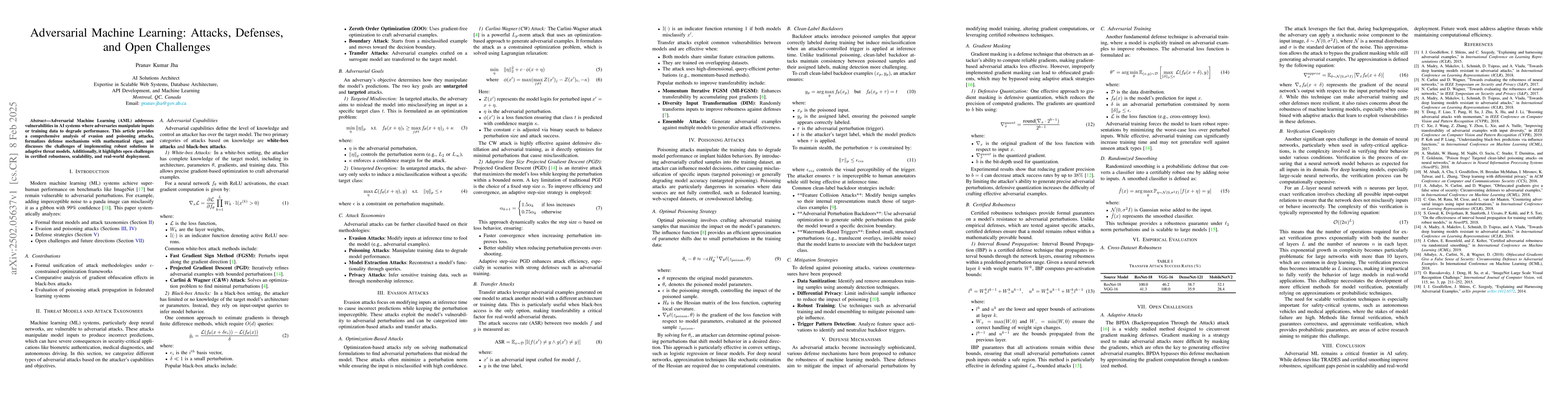 Thumbnail for Adversarial Machine Learning: Attacks, Defenses, and Open Challenges