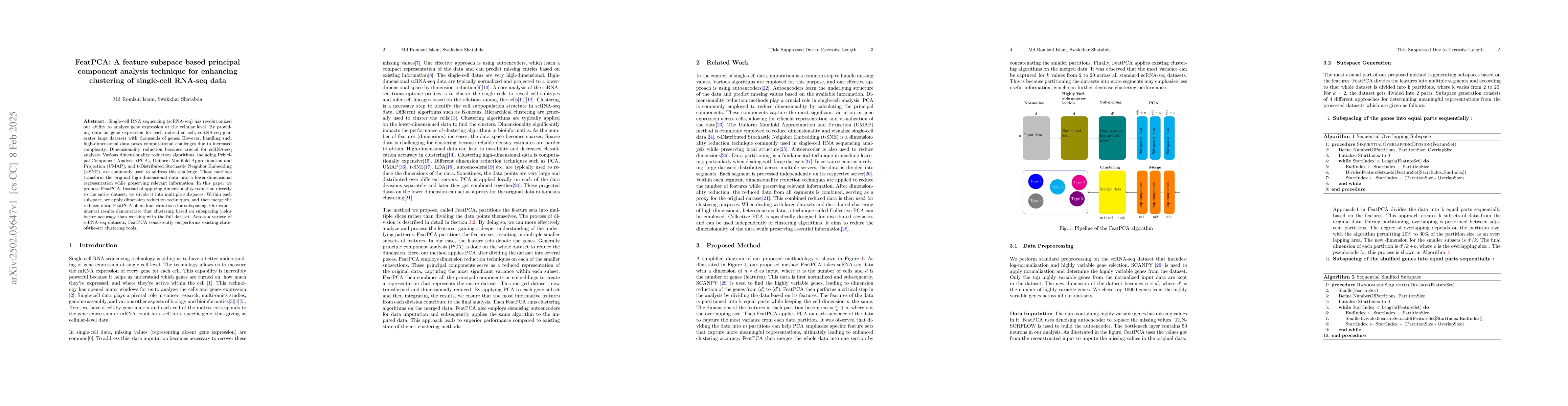 Thumbnail for FeatPCA: A feature subspace based principal component analysis technique
  for enhancing clustering of single-cell RNA-seq data