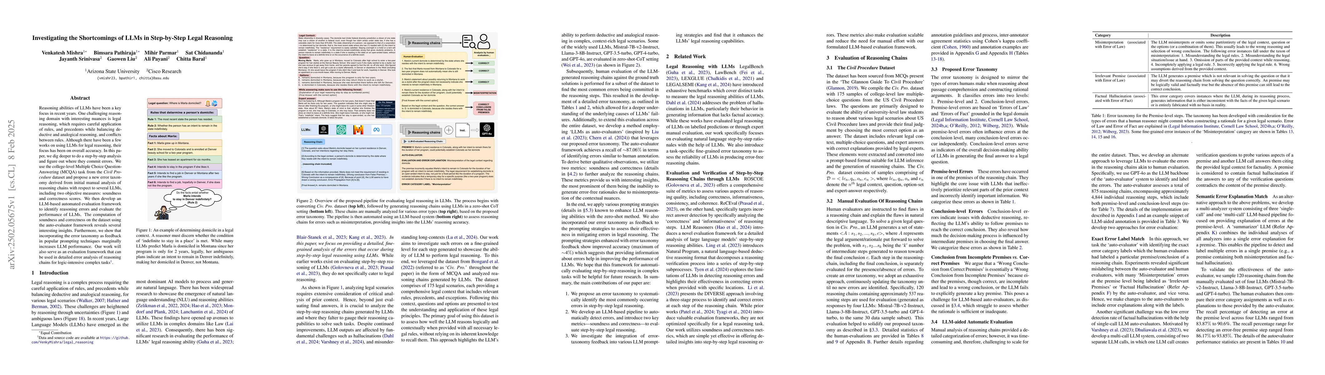 Thumbnail for Investigating the Shortcomings of LLMs in Step-by-Step Legal Reasoning