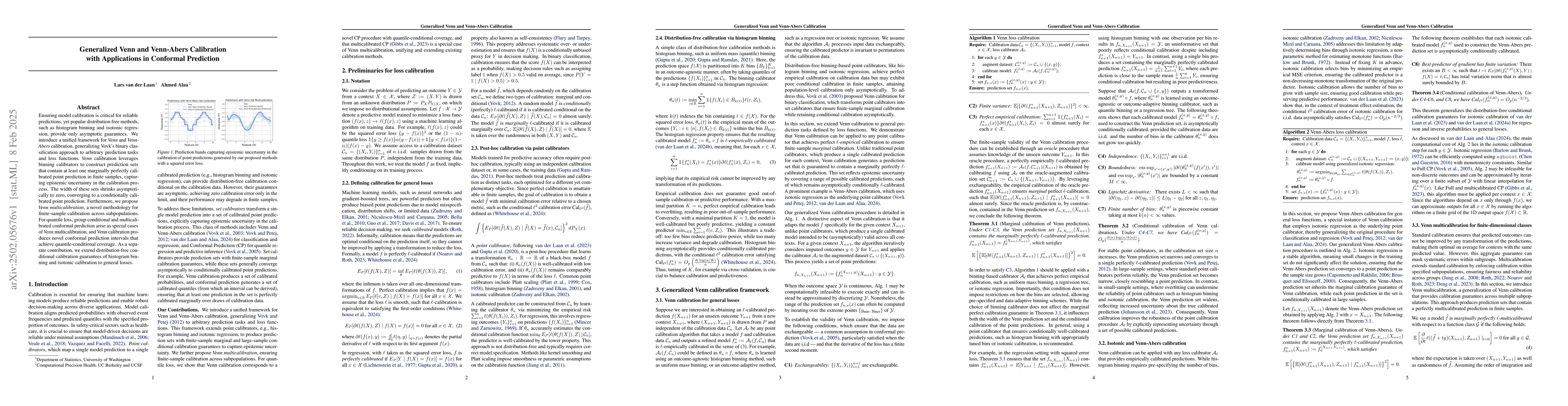 Thumbnail for Generalized Venn and Venn-Abers Calibration with Applications in
  Conformal Prediction