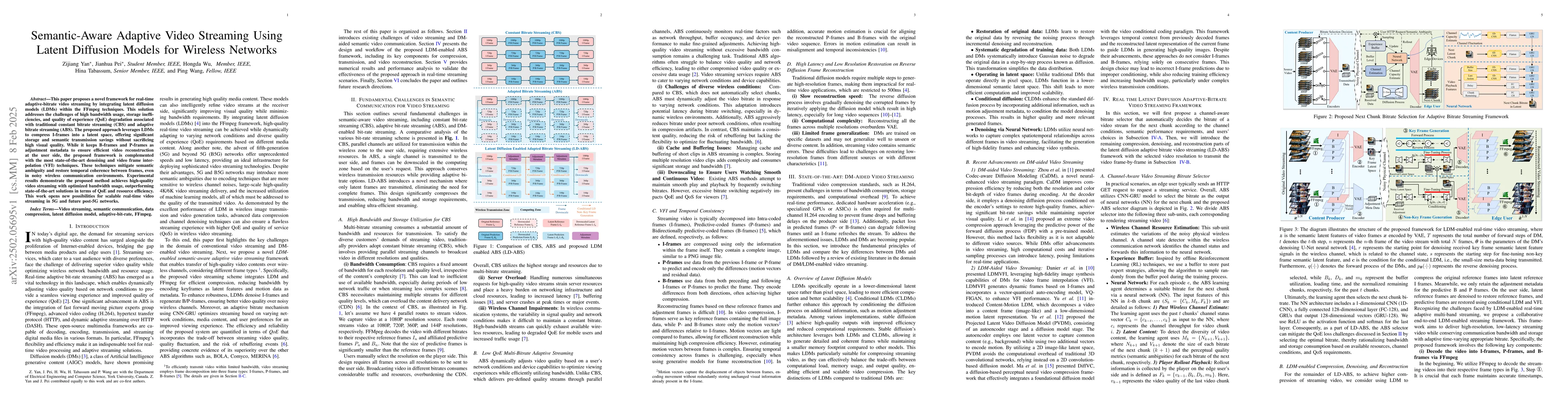 Thumbnail for Semantic-Aware Adaptive Video Streaming Using Latent Diffusion Models
  for Wireless Networks