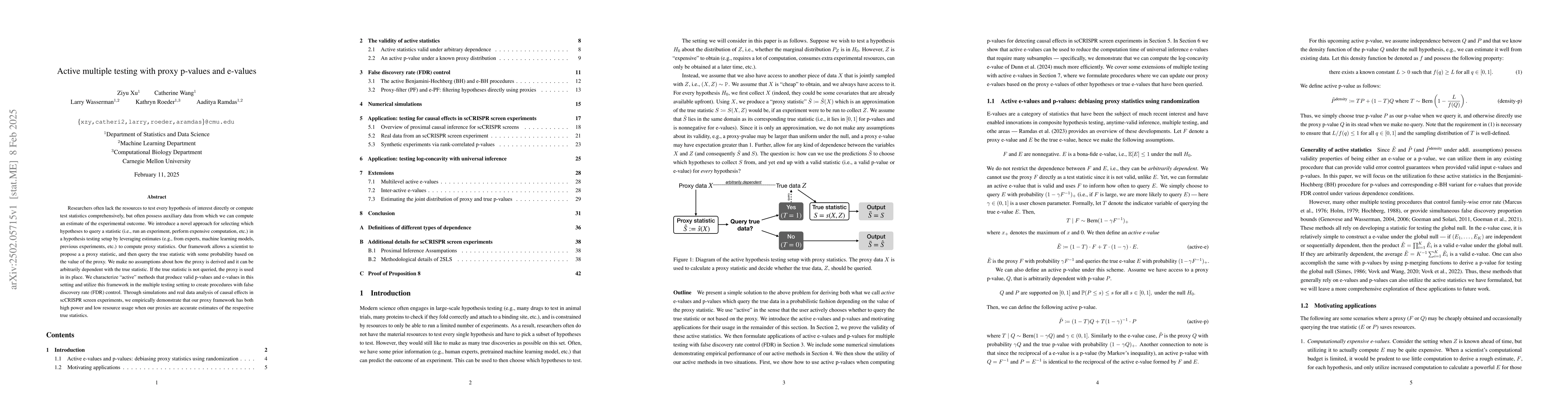 Thumbnail for Active multiple testing with proxy p-values and e-values