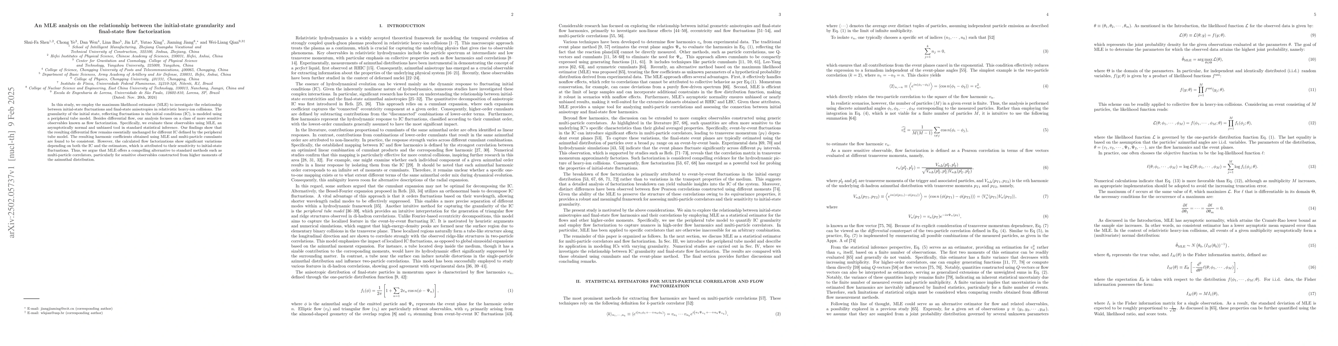 Thumbnail for An MLE analysis on the relationship between the initial-state
  granularity and final-state flow factorization