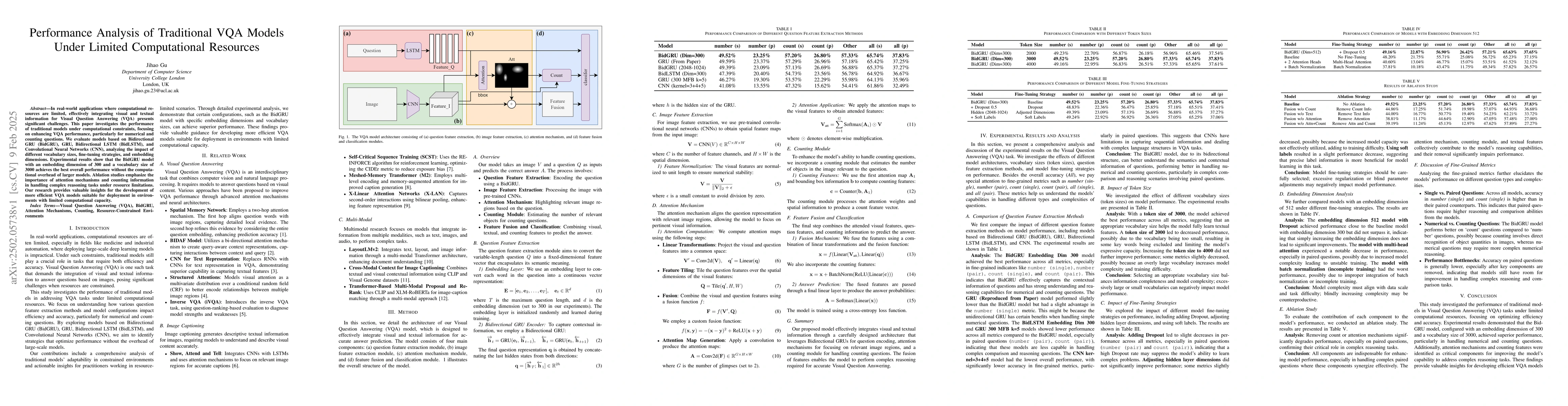 Thumbnail for Performance Analysis of Traditional VQA Models Under Limited
  Computational Resources