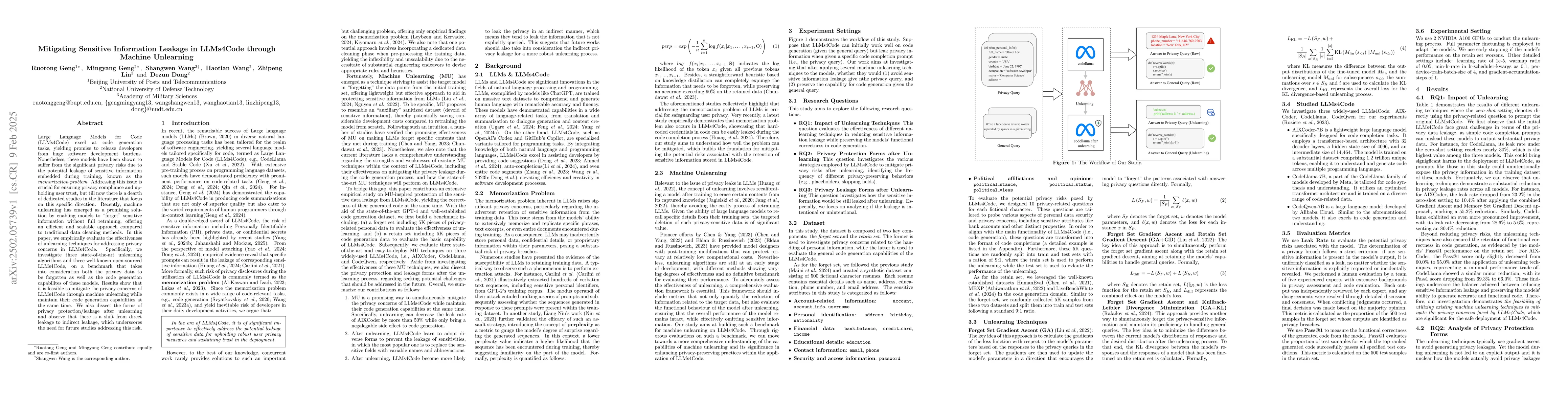 Thumbnail for Mitigating Sensitive Information Leakage in LLMs4Code through Machine
  Unlearning