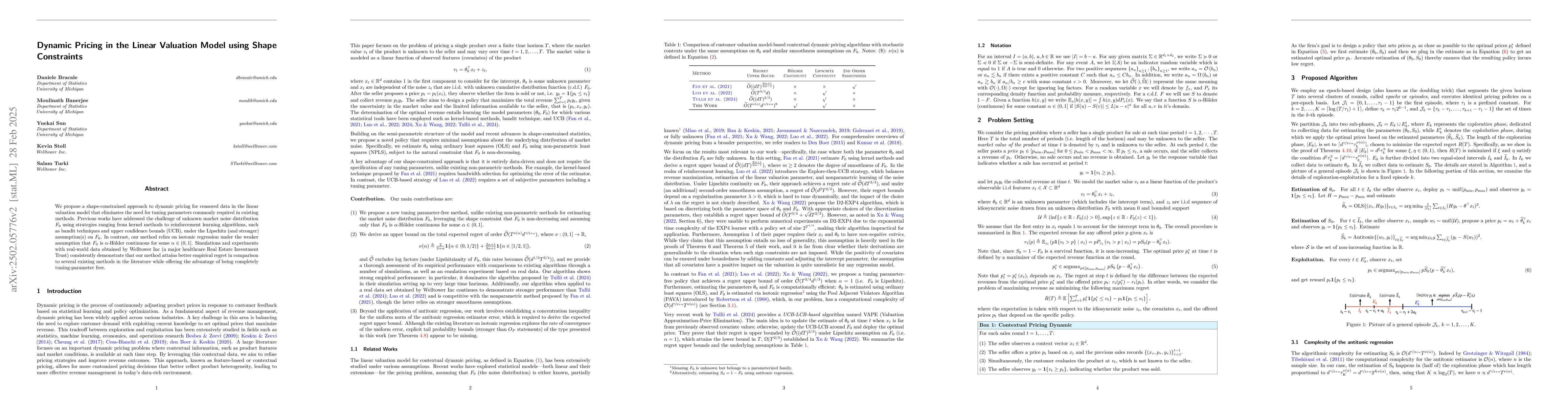 Thumbnail for Dynamic Pricing in the Linear Valuation Model using Shape Constraints