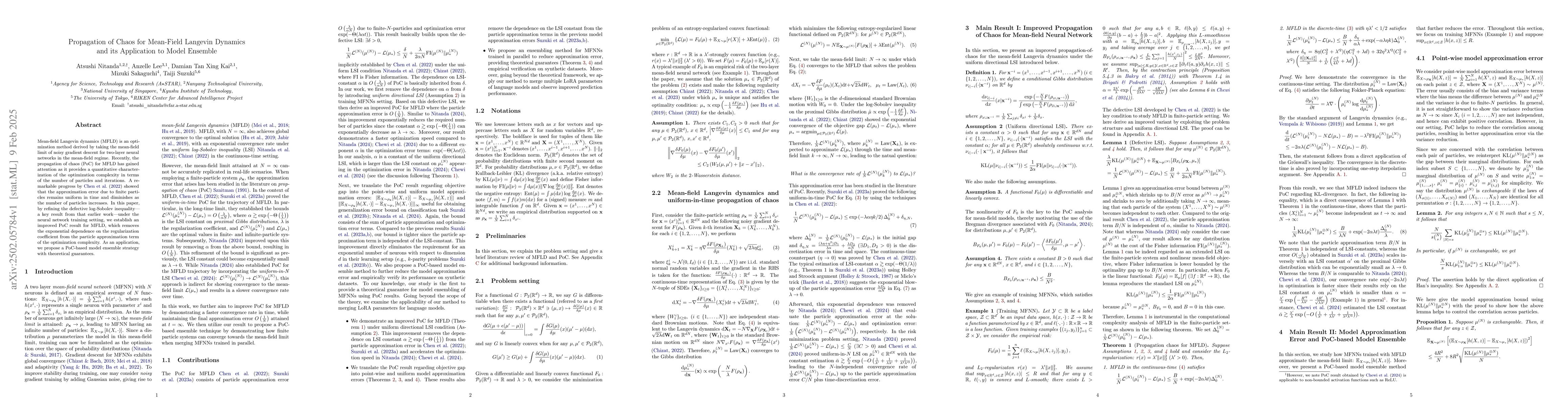 Thumbnail for Propagation of Chaos for Mean-Field Langevin Dynamics and its
  Application to Model Ensemble