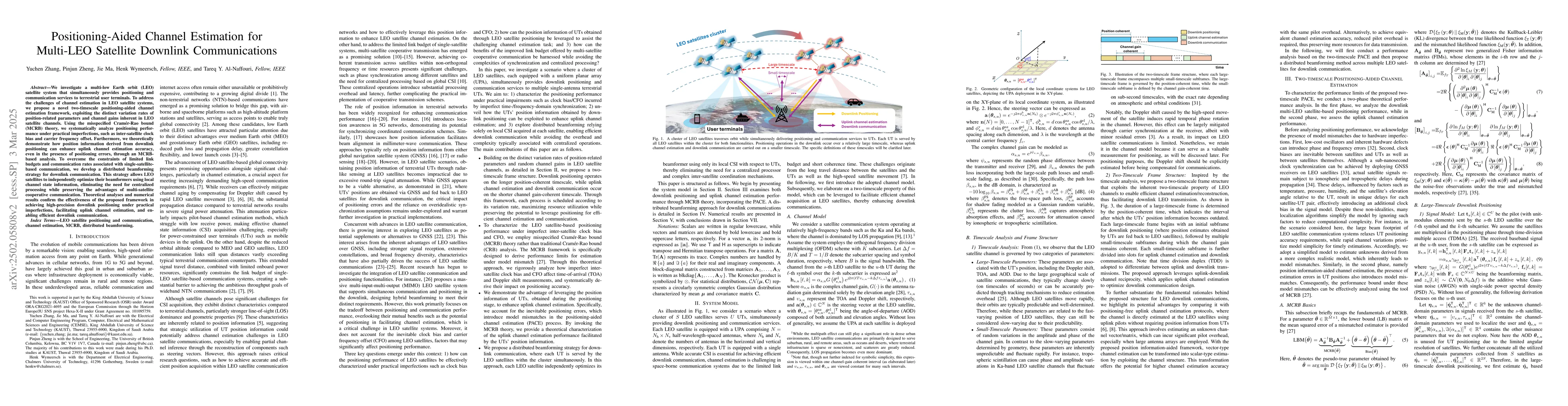 Thumbnail for Positioning-Aided Channel Estimation for Multi-LEO Satellite Downlink
  Communications