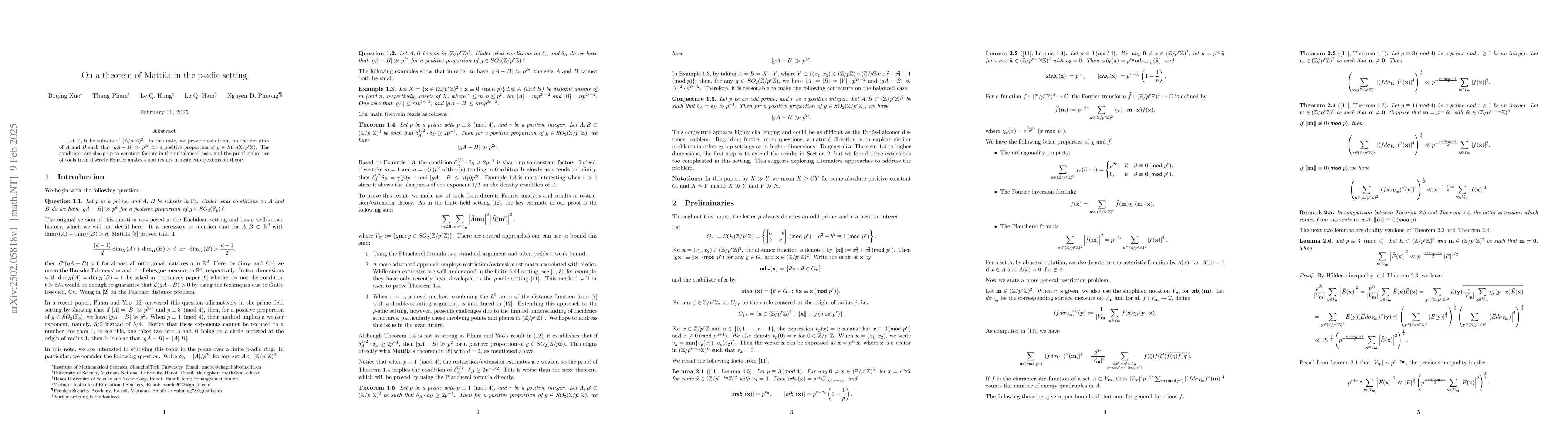 Thumbnail for On a theorem of Mattila in the p-adic setting