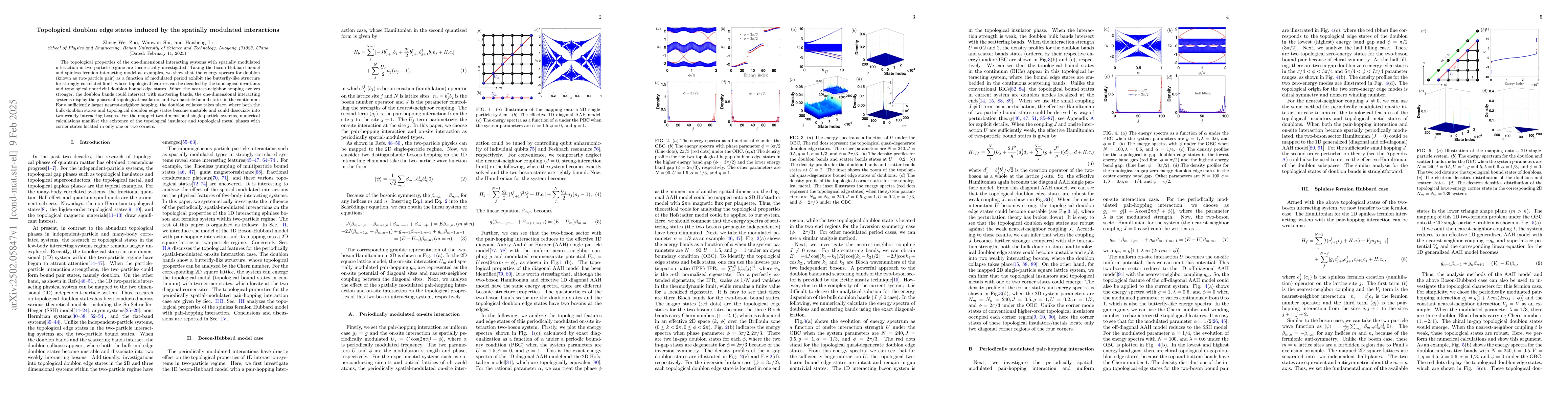 Thumbnail for Topological doublon edge states induced by the spatially modulated
  interactions
