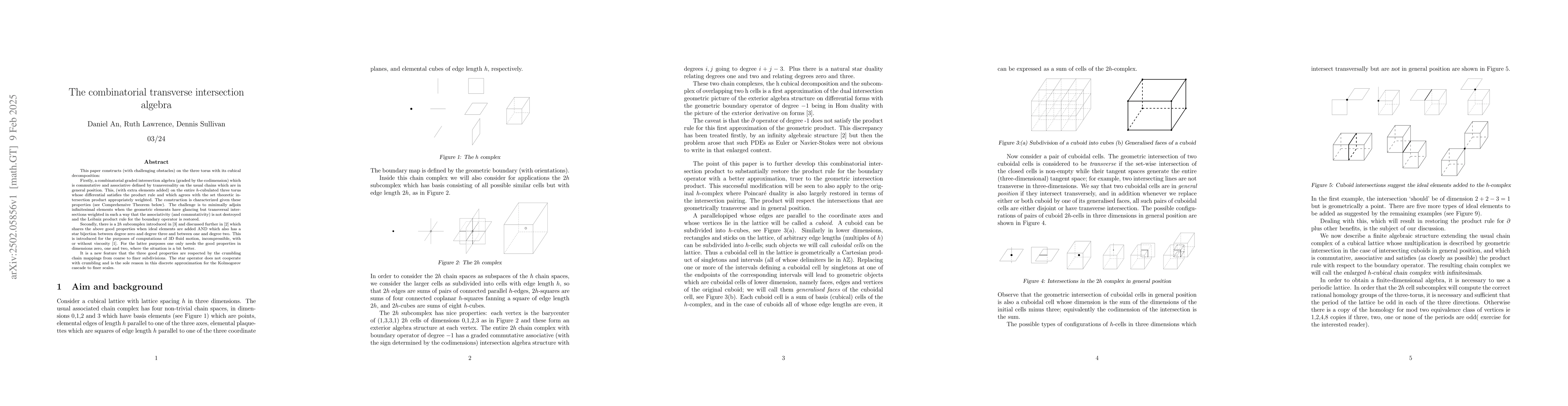 Thumbnail for The combinatorial transverse intersection algebra
