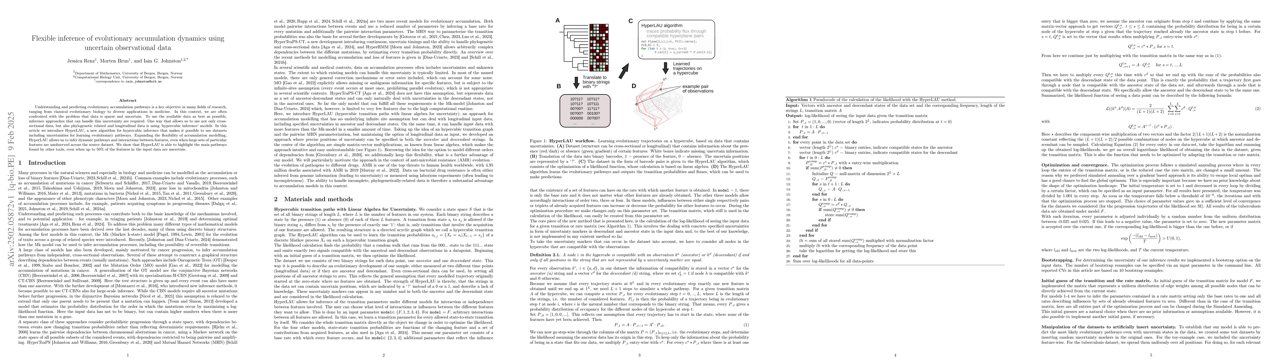 Thumbnail for Flexible inference of evolutionary accumulation dynamics using uncertain
  observational data