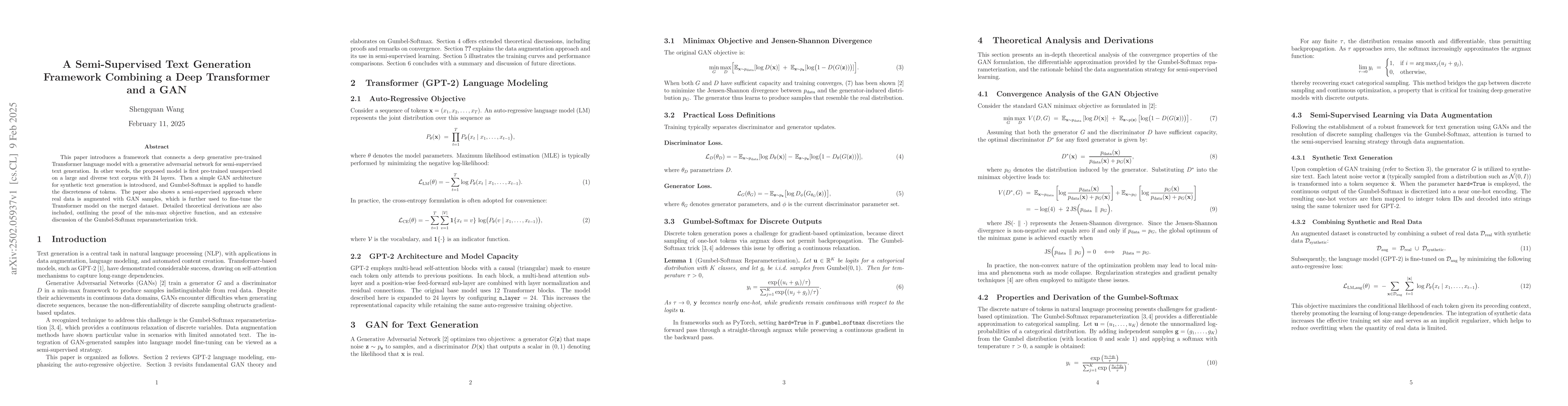 Thumbnail for A Semi-Supervised Text Generation Framework Combining a Deep Transformer
  and a GAN