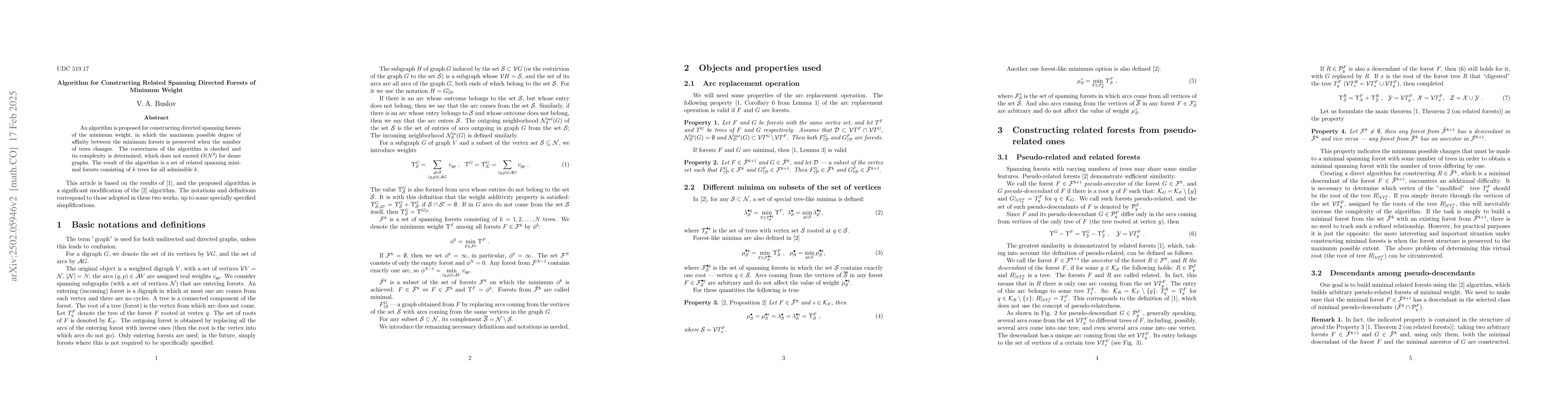 Thumbnail for Algorithm for Constructing Related Spanning Directed Forests of Minimum
  Weight