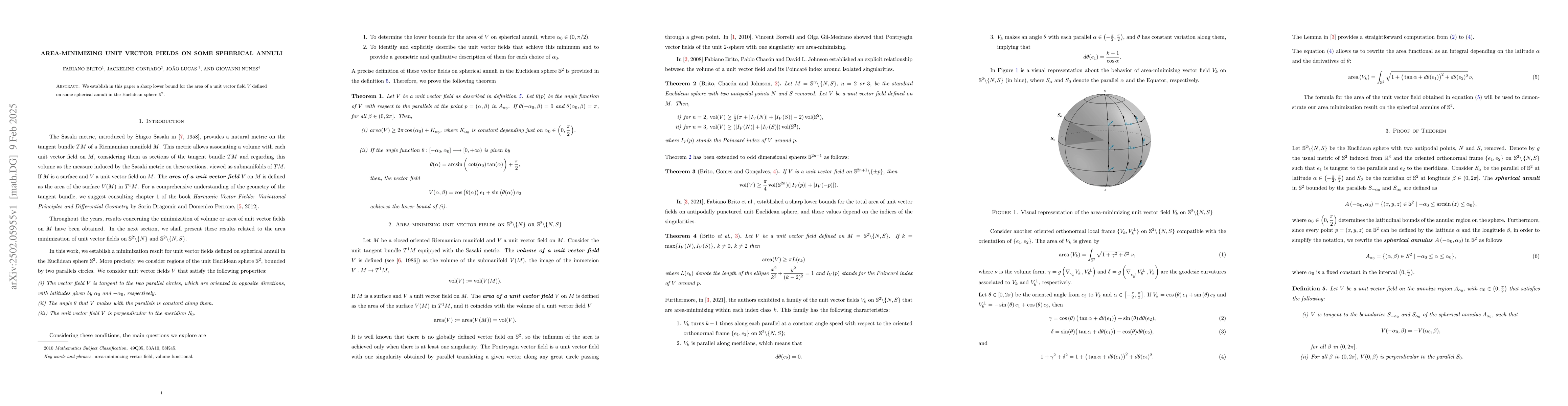 Thumbnail for Area-minimizing unit vector fields on some spherical annuli