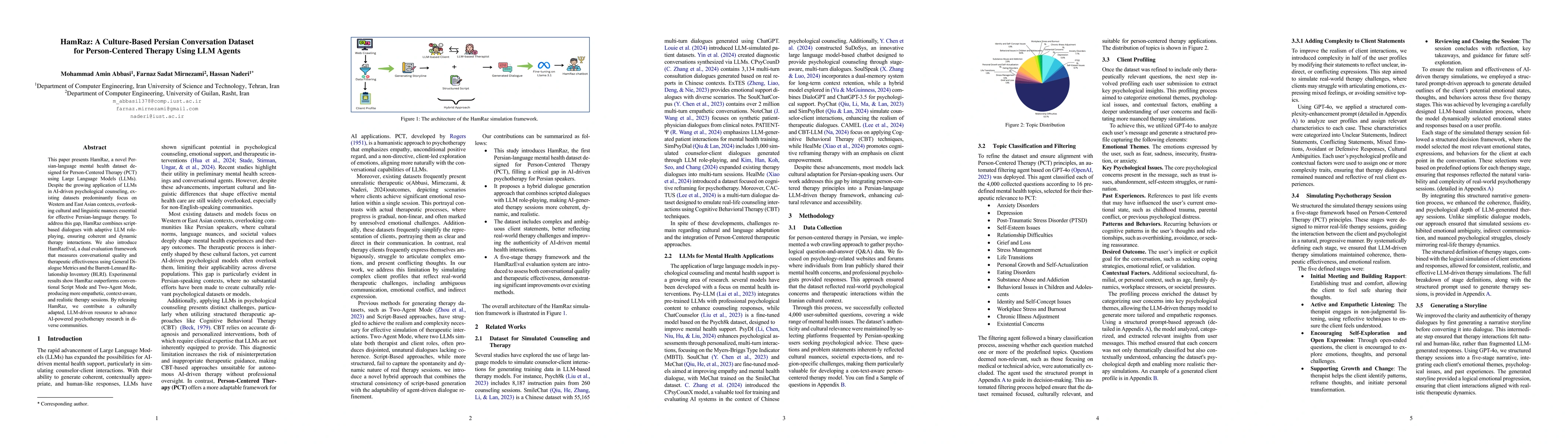 Thumbnail for HamRaz: A Culture-Based Persian Conversation Dataset for Person-Centered
  Therapy Using LLM Agents