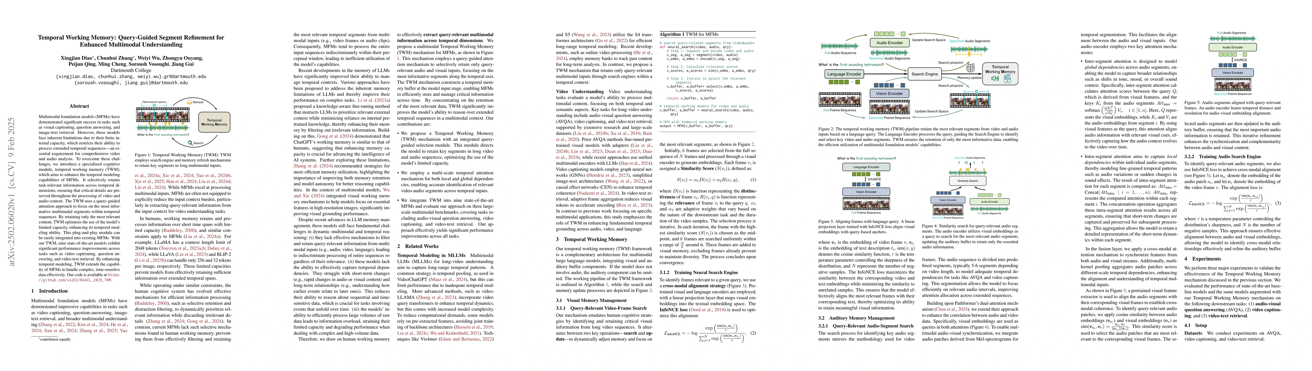 Thumbnail for Temporal Working Memory: Query-Guided Segment Refinement for Enhanced
  Multimodal Understanding