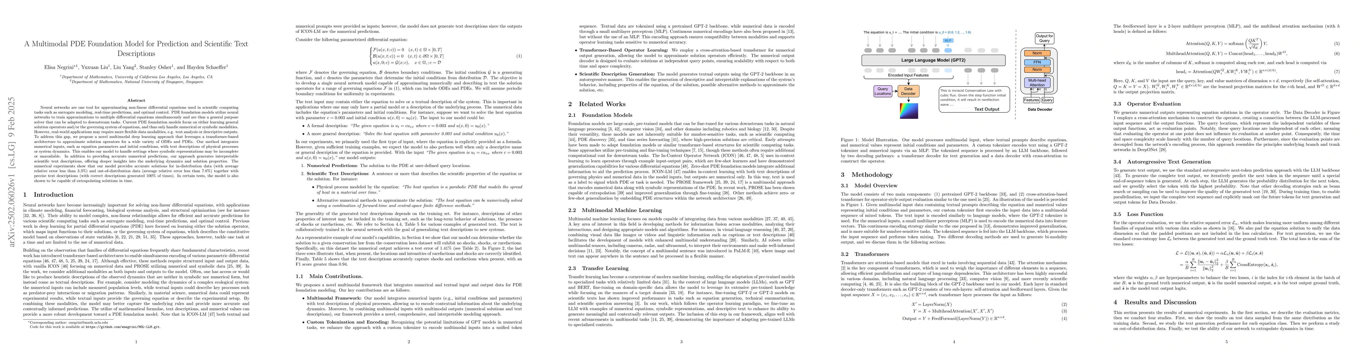 Thumbnail for A Multimodal PDE Foundation Model for Prediction and Scientific Text
  Descriptions