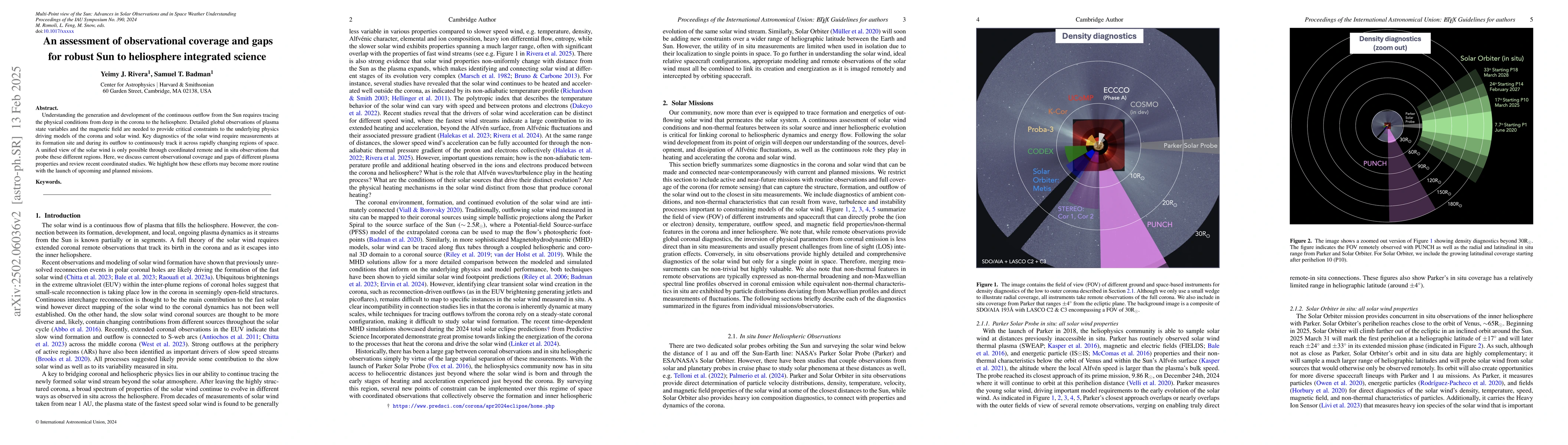 Thumbnail for An assessment of observational coverage and gaps for robust Sun to
  heliosphere integrated science