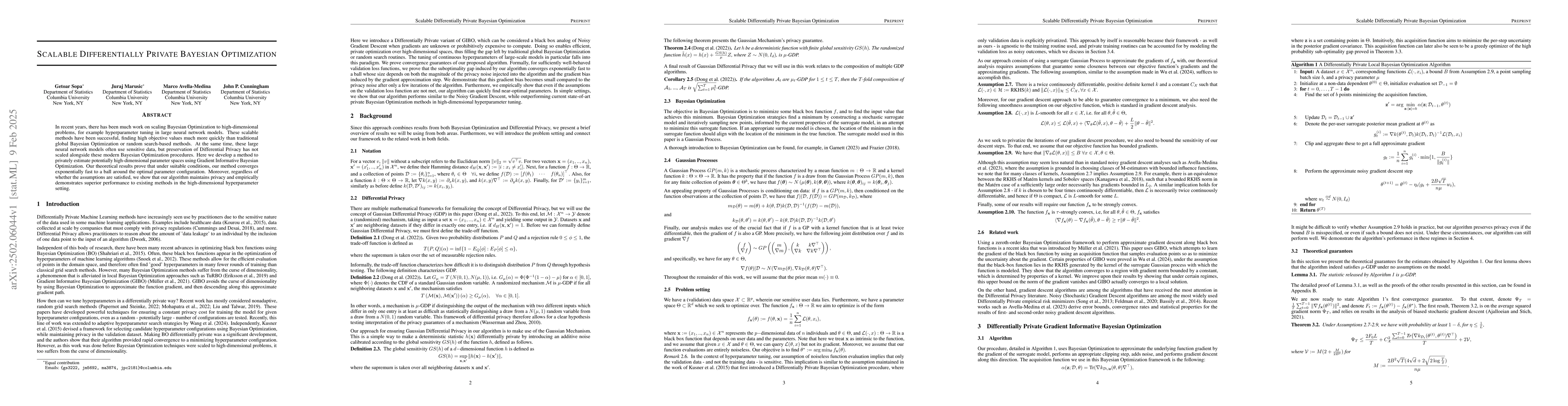 Thumbnail for Scalable Differentially Private Bayesian Optimization
